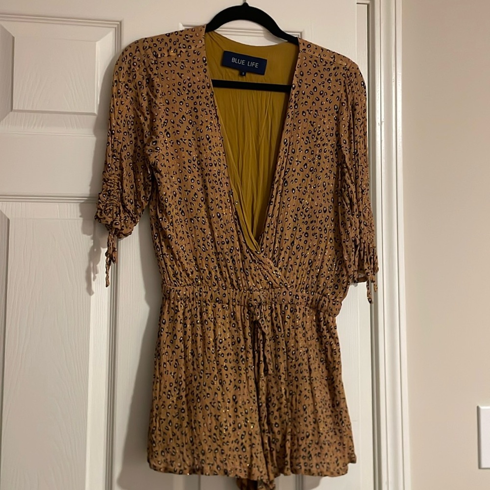 Blue Life Printed Mustard Romper